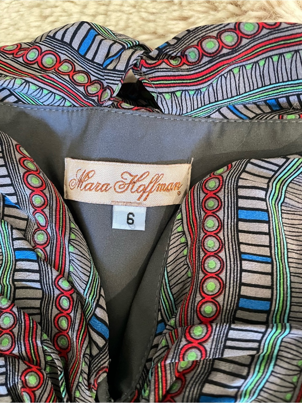 Mara Hoffman Multicolor Striped & Dot Print Top